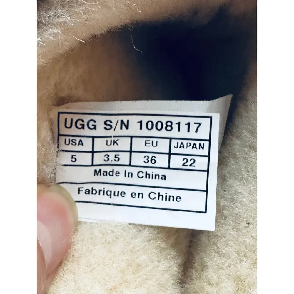 Ugg Blue Red I Love Ugg Sparkle Heart Sherpa Mid-Calf Boots Women's Size 5